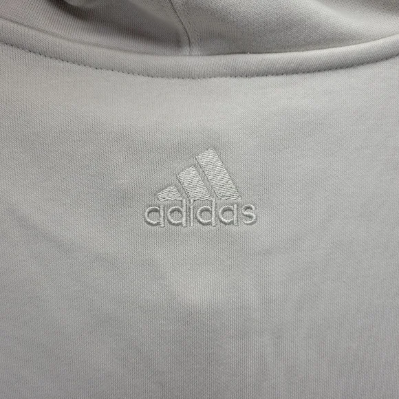 Adidas Athletic Pullover Big Logo Hoodie Sweatshirt Mens Large L Beige JJ3302 - Picture 11 of 11